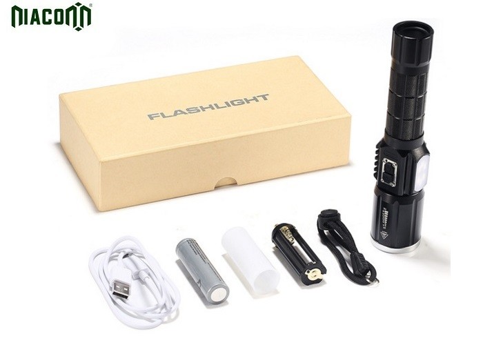 USB Rechargeable Tactical Led Flashlight With CREE XML And Power Bank Function